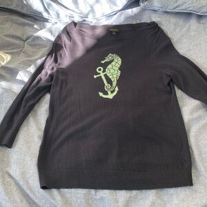 Talbots Seahorse and Anchor Sweater